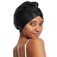 LilySilk 100% Mulberry Silk Sleep Cap for Hair, 19 Momme Silk Bonnet Sleeping Hair Wrap for Women with Elastic Band