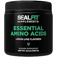 SEALFIT Essential Amino Acids Pre + During + Post Workout Powder. EAA + BCAA Aminos Supplement for Energy, Muscle Growth, and Recovery. EAAs and BCAAs. Perfect Preworkout for Men & Women. Lemon Lime