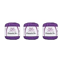 Classic Purple Crochet - 3 Pack of 350y/320m - Cotton - Gauge 10 - Crochet