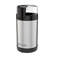 One Touch Coffee Grinder, CBG110S,2/3 Cup Coffee Bean Capacity, Push-Button Control, Stainless Steel Blades