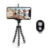 Selfie Tripod Kit, Phone Tripod with Universal Phone Mount, Portable & Flexible Phone Selfie Tripod with Wireless Remote, Black
