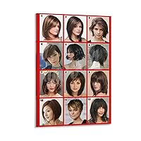 Barbershop Wall Decoration Barbershop Poster Hair Poster Salon Poster Women's Short Hair Posters Women's Haircut Posters Canvas Painting Posters And Prints Wall Art Pictures for Living Room Bedroom De