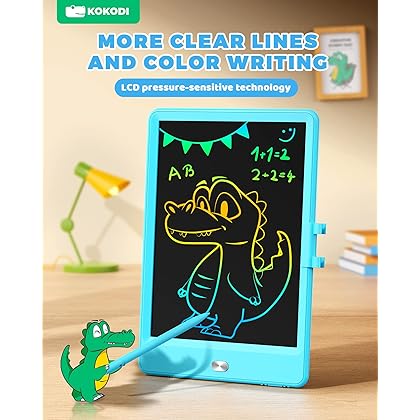 KOKODI LCD Writing Tablet 8.5-Inch Colorful Doodle Board, Electronic Drawing Tablet Drawing Pad for Kids, Educational and Learning Kids Toys Gifts for 2 3 4 5 6 7 Year Old Boys and Girls(Blue)