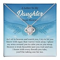 A Letter To My Daughter Necklace From Heaven, Loss Of Parents Remembrance Necklace Gift, Prayer From Heaven, Necklace For Loving Daughter From Mom And Dad Jewelry Necklace.