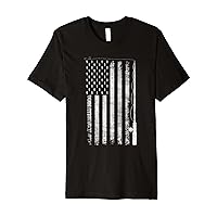 American Flag Fishing Rod Fisherman Patriotic 4th Of July Premium T-Shirt