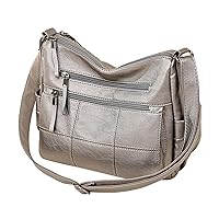 PU Leather Handbag - Fashionable PU Leather Handbag with Multi Zipper Pocket, Large Size Tote Bag for Women with Adjustable Strap iyoki