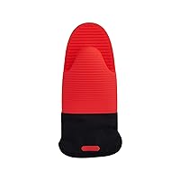Instant Pot Official Silicone Oven Mitt with Extra Grip Contact Points, Heat Resistant with Extra Protection for Hand and Forearms, Compatible with 3 quart, 6 quart and 8 quart cookers, Red