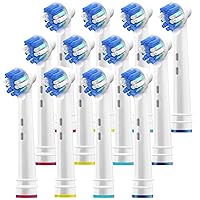 Replacement Brush Heads for Oral B- Professional Flossing Toothbrushes Compatible with Oralb Braun Electric Toothbrush- Pack of 12 - Fits The Oral-B 7000, Pro 1000, Action, & More