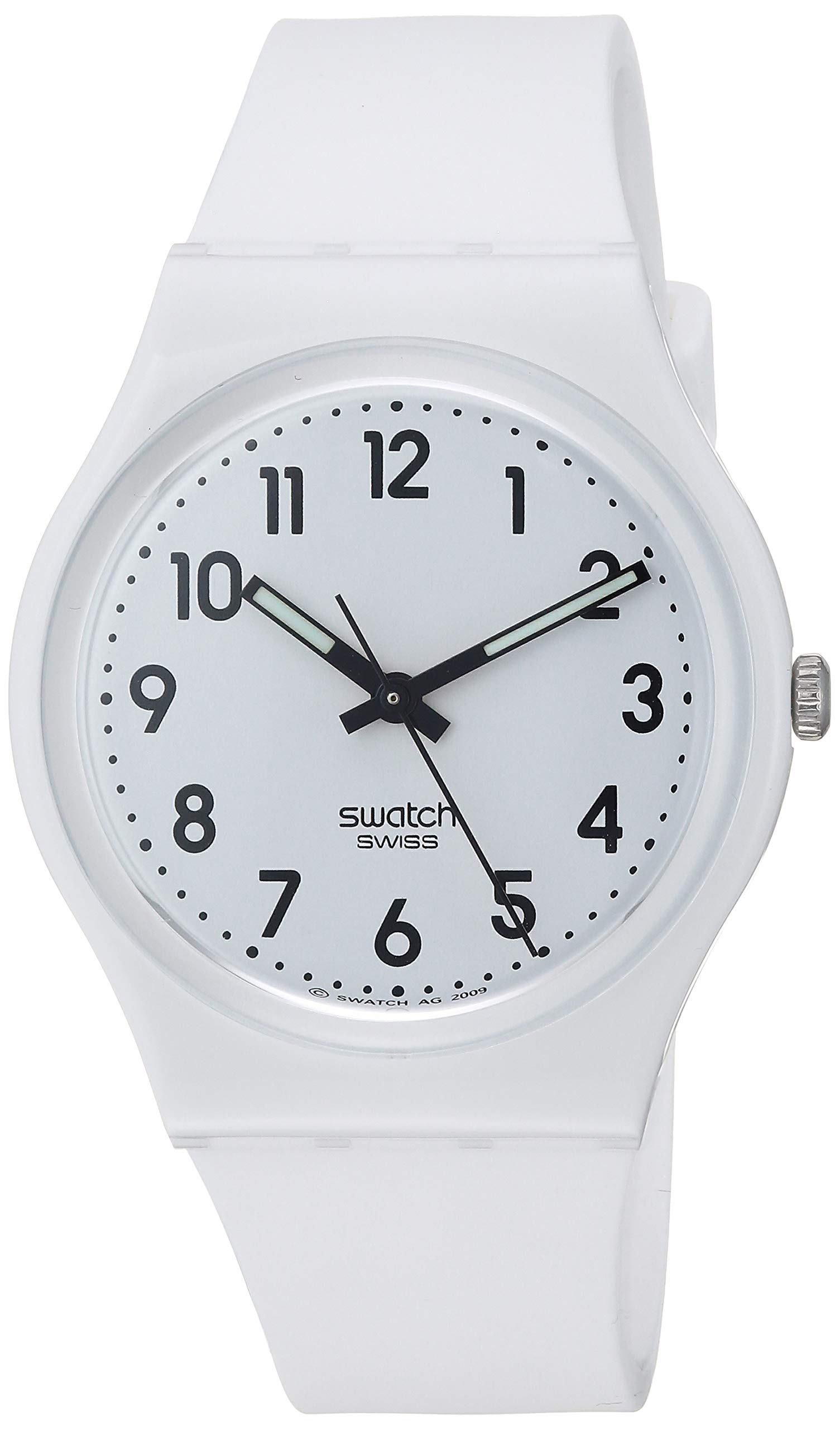 Swatch New Core Quartz Silicone Strap, White, 16 Casual Watch (Model: GW151O)