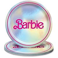 Multicolor Metallic Malibu Barbie Paper Plates - 9