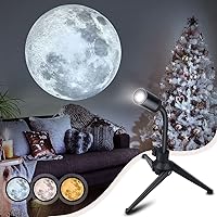 Upgrade Non-Fade Moon Projector Night Light, USB Charging Moon Lamp with 3 Lighting Colors, Angle Bendable Brightness Adjustable Moon Atmosphere Projector, Gift for Kids Moon Lover Wall Ceiling Decor