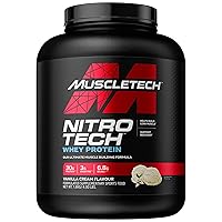 Whey Protein Powder (Vanilla Cream, 4 Pound) - Nitro-Tech Muscle Building Formula with Whey Protein Isolate & Peptides - 30g of Protein, 3g of Creatine & 6.6g of BCAA