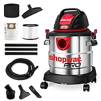 Shop-Vac 5 Gallon 4.5 Peak HP Wet/Dry Vacuum, Stainless Steel Tank, Portable Shop Vacuum with Filter, Hose and Accessories for Garage, Workshop. 5920588