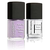 Dr.'s Remedy Enriched Nail Polish, Lyrical Lilac with TOTAL Two-in-One Top and Base Coat Set 0.5 Fluid Oz Each