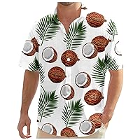 Hawaiian Tropical Graphic Shirt for Men Funny Summer Beach Short Sleeve Tees Button Up Comfortable T-Shirts