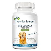 Zinc for Dogs to Support Healthy Skin & Coat, Promote Normal Growth, Balanced Immune Function & Cellular Metabolism, with Biotin, Folate, Selenium & Vitamin E, 120 Chewable Tablets