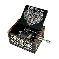 Youtang Can't Help Falling in Love Wood Music Box, Antique Engraved Wooden Musical Boxes Gifts for Lover, Boyfriend, Girlfriend, Husband, Wife(Handcrank)