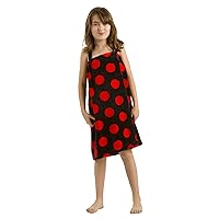 byLora Terry Cotton Girls Cover Up, Black Red, Large