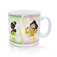 Silver Buffalo Disney Princess Mystic Tarot Card Featuring Cinderella, Ariel, Tiana, and Belle Ceramic Camper Mug, 20 Ounces