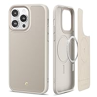 CYRILL by Spigen Kajuk Mag [Compatible with iPhone 14 Pro] Magnetic Wireless Charging Premium Leather Case Protective Cover - Cream