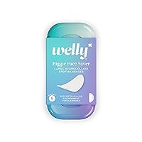 Welly Bandages - Biggie Face Savers, Hydrocolloid Acne Blemish Patch, Adhesive, Large Spot Shape for Chin, Nose, and Forehead, Clear - 8 ct