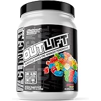 Nutrex Research Outlift Clinically Dosed Pre Workout Powder with Creatine, Citrulline, BCAA, Beta-Alanine | Intense Energy, Pumps Preworkout Supplement for Men and Women | Gummy Bear, 20 Servings