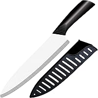 Ceramic Knife Chef Knife Meats Fruits Vegetables Knife - Sharp Ceramic Kitchen Knife with Sheath Cover - 8 Inch Black