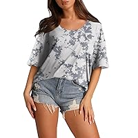 Shirts for Women,Short Sleeve T Shirts for Women V Neck Summer Tops Solid Plain Blouses Dressy Casual Classic Fit
