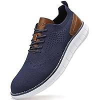 Men's Casual Dress Oxfords Shoes Breathable Knit Leisure Fashion Sneakers Lightweight Comfortable Walking Shoes