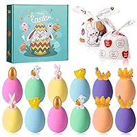 12 Pcs Easter Egg Bath Bomb with Toys for Kids Bubble Bomb Easter Gift Set with Surprise Toy Inside Easter Egg for Boys Girls Bath Shower Favors Easter Exchange Gifts