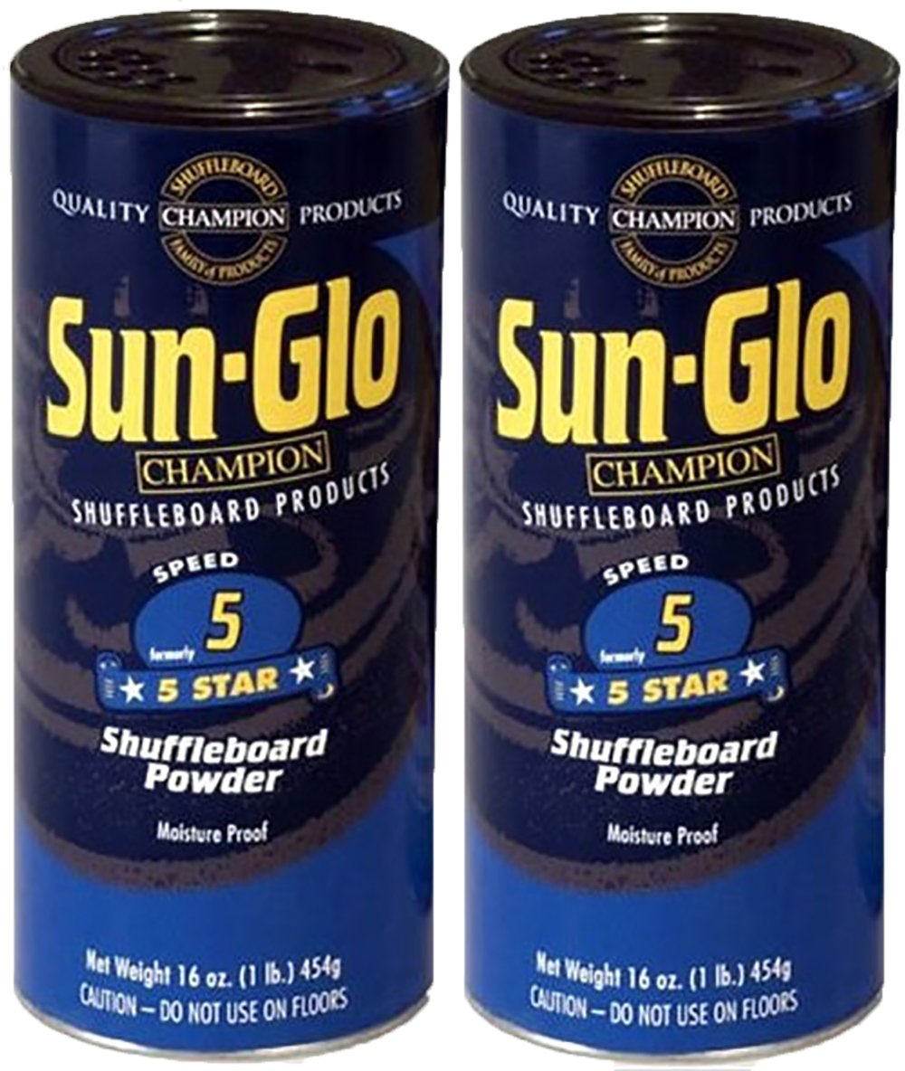 Twin Pack of Sun-Glo #5 Speed Shuffleboard Powder Wax