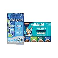 Solid Gold Fit as a Fiddle Weight Management Cat Food - Low Calorie Dry Cat Food Recipe with Alaskan Pollock - 12lb - Wet Cat Food Variety Pack - Wet Cat Food Pate & Shreds in Gravy Recipes - 12 Pack