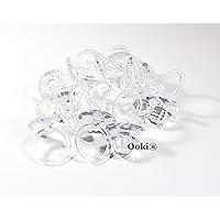 Ooki® 50 Pieces 2.5 inches Crystal 3D Diamond Clear Blue Pink Purple Cut Prism Acrylic Pacifier Baby Shower Bridal Wedding Birthday Party Favor Gift Table Games Decor (Clear)