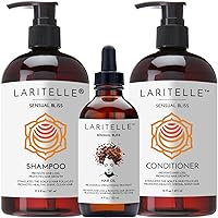Organic Hair Growth Set | Shampoo 16 oz + Conditioner 16 oz + Hair Loss Treatment 4 oz | Argan Oil, Rosemary, Palmarosa & Orange | NO GMO, Sulfates, Gluten, Alcohol, Parabens, Phthalates