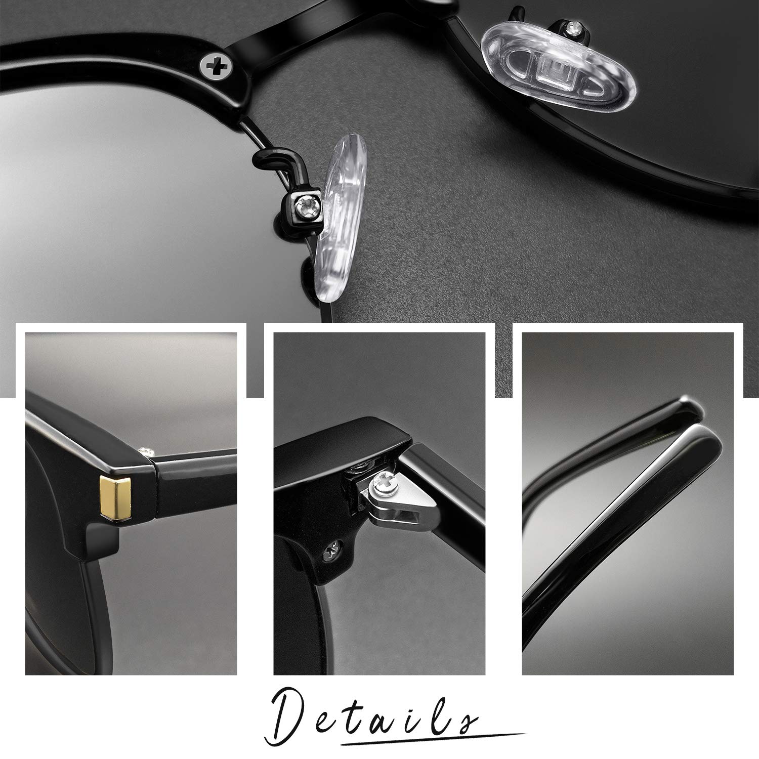 Joopin Semi Rimless Sunglasses Polarzied UV400 Protection, Classic Half Frame Shades for Men Women Sun Glasses