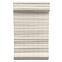 Bamboo Roman Shades for Windows - Cordless Bamboo Blinds for Minimal Privacy & Light Filtering - Brooklyn Flatstick Bamboo Shades for Inside Mount - White - 29