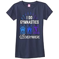 Threadrock Big Girls' I Do Gymnastics Everywhere Fitted T-Shirt