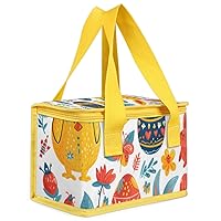 Lunch Bag Easter Eggs Rabbit Small Insulated Lunch Box Leakproof Tote Bag with Handle Happy Easter Portable Reusable Cooler Meal Prep Organizer for Work Picnic Office Travel Beach Sports