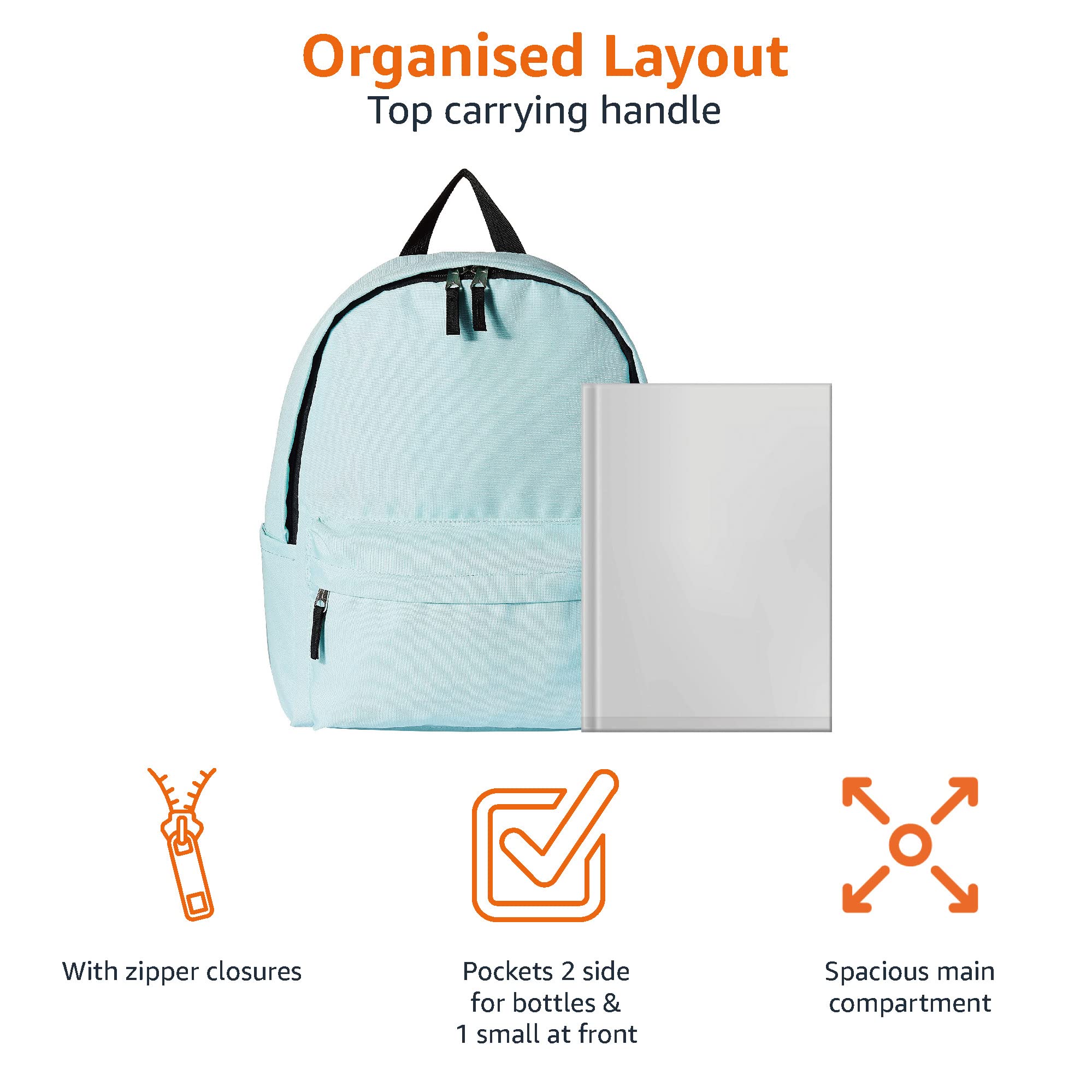 Amazon Basics Classic School Backpack - Aqua