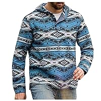 Aztec Hoodies For Men Western Plus Size Fashion Long Sleeve Hoodie Ethnic Print Pullover Sweatshirts
