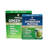 VitaCup Instant Hydration Matcha Packets 20ct & Instant Green Tea Packets 24ct