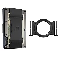 The Ridge EDC Bundle: The Ridge Gunmetal Cash Strap Wallet for Men + Airtag Case Combo - Secure, and RFID Protected Wallet with Airtag Holder and Cash Strap