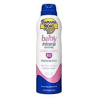 Banana Boat Baby Mineral Enriched Sunscreen Spray SPF 50, 6oz | Banana Boat Baby Sunscreen Spray, Sunscreen for Babies, Oxybenzone Free Sunscreen, Banana Boat Spray Sunscreen SPF 50, 6oz