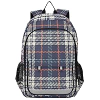 ALAZA Tartan Plaid Multicolor Woven Check Plaid in Blue Orange Beige Backpack Cycling, Running, Walking, Jogging