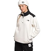 THE NORTH FACE Women's Alpine Polartec 200 Quarter Zip Pullover, Gardenia White/TNF Black, Large