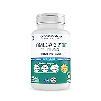 Oceanblue Omega-3 2100 with Vitamin D3 – 60 ct – Triple Strength Burpless Fish Oil Supplement with High-Potency EPA, DHA, DPA, Vitamin D3 – Wild-Caught – Vanilla Flavor (30 Servings)