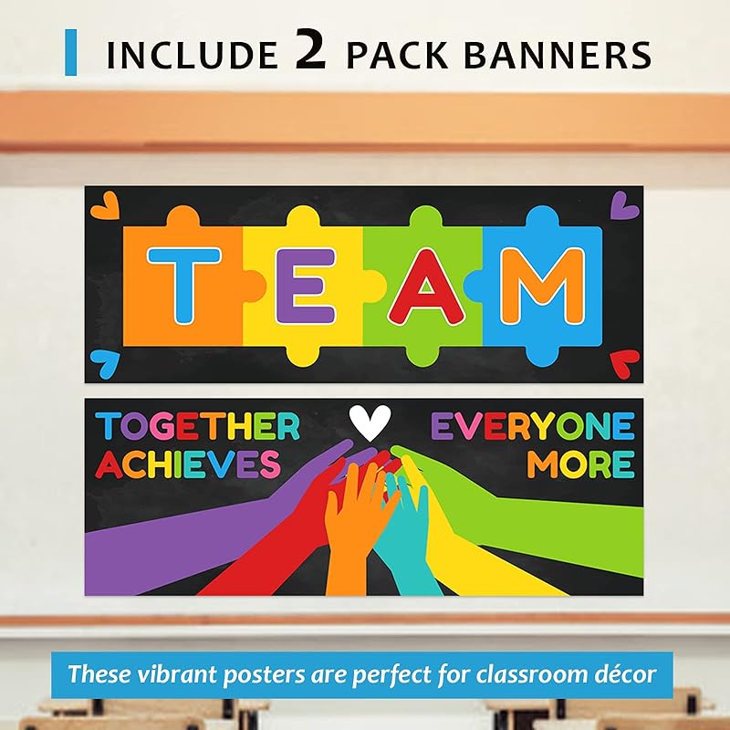 Mua 2 Pack Motivational Classroom Decorations, Team Banner Posters ...