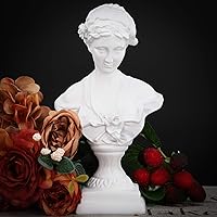 Goddess Bust Statue Classical Tabletop Decoration Gift, Greek & Roman Mythology Art Indoor Replica Resin Sculpture for Home & Office, 8.7