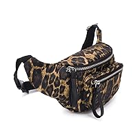 GLADDON Leopard Fanny Packs for Women Fashionable Small Waist Bag for Travel Lady Cheetah Print Belt Bag With Adjustable Strap Non Bulky Nylon