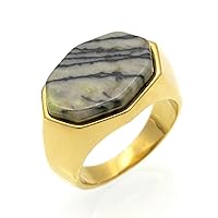 Stone Lapis Lazuli Ring Gold/Silver Plated Fashion Brand Vintage Jewelry Ring For Men/Women
